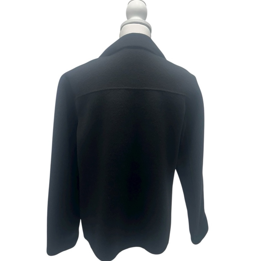 Talbots Black 100% Wool Open Front Blazer Jacket Size 8 Old Money EUC - Picture 4 of 5